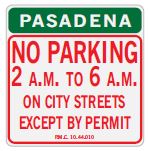 Changes in Free Overnight Parking Regulations in Pasadena